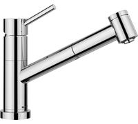 Mitigeur de cuisine Blanco, mitigeur basse pression avec douchette KANO-S-F, chrome brillant, montage sur fenêtre, orientable, 527970