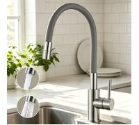 Mitigeur de Cuisine - CECIPA MAX - Bec flexible gris - Inox 304 - Rotation 360° - Cartouche céramique