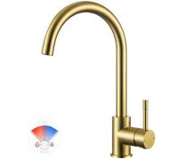 Mitigeur de cuisine - CECIPA MAX - Doré brossé - Bec pivotant 360° - Inox 304 économie 40%