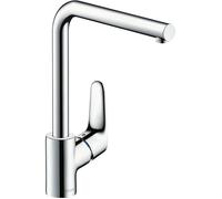 hansgrohe Focus Robinet de cuisine M41 31817000, bec en L orientable à 3 niveaux, 1jet, chromé