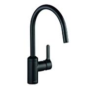 mitigeur de cuisine Kludi Bingo Star 428513978 levier fermé, pivotant, bec extractible, noir mat