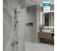 Mitigeur de douche GROHE BauEdge, système de douche avec mitigeur monocommande et douchette BELVIT, barre de douche et flexible de 1,5 m, chrome avec porte-savon, avec douche à effet pluie