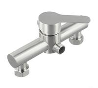 Mitigeur de douche moderne en laiton à fixation murale avec contrôle thermostatique double tête et ensemble carré