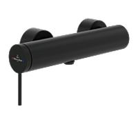 Mitigeur de douche monocommande Villeroy & Boch Loop + Friends TVS106301153K5 avec protection anti-retour, fixation murale, noir mat