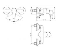 Mitigeur de douche - mural et design - Ulysse PORCHER