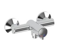 Mitigeur de douche mural temporisé avec commande par bouton-poussoir - Idral