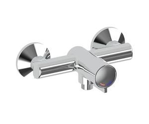 Mitigeur de douche mural temporisé avec commande par bouton-poussoir - Idral