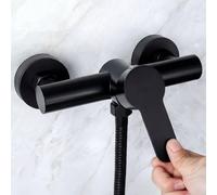 Mitigeur de douche salle de bain 3 voies noir mat, robinet mélangeur mural en acier inoxydable, résistant à la corrosion et à la rouille, style classique pour baignoire et lavabo Acier inoxydable