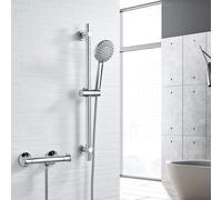 Mitigeur de douche thermostatique avec kit de raccordement chromé