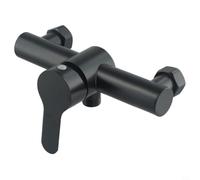 Mitigeur de douche thermostatique finition noire en acier inoxydable avec double contrôle de la température, interface G1/2
