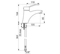 Mitigeur de lavabo à bec fixe type avec vidage cartouche céramique Ø 40 réf. 2520 DELABIE