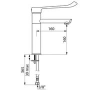 Mitigeur de lavabo à bec haut orientable avec levier médical CHAVONNET