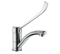 Mitigeur de lavabo à bec haut orientable et levier médical coudé DELABIE