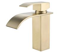 Mitigeur de lavabo à jet cascade, acier inoxydable 304, siège de valve de 35 mm, raccord G1/2, montage monotrou, cartouche céramique