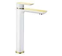 Mitigeur de lavabo Alfa, haut, blanc/or (745710-25)