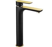 Mitigeur de lavabo Alfa haut, noir/doré (745710-75)