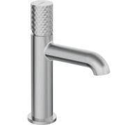 Mitigeur de lavabo Deante SILIA HEXA –à poignée tournante – Acier brossé – Robinetterie design – Régulateur de jet mobile