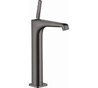 Mitigeur de lavabo hansgrohe Axor Citterio E 36104340, saillie 163 mm, avec poignée à ergot, bonde sans fermeture, finition chrome noir brossé