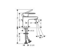 Mitigeur de lavabo HANSGROHE Vernis Blend avec tirette et vidage synthétique noir mat - 71550670