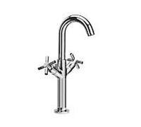 Herzbach Mitigeur de lavabo à deux poignées Stilo 14.953200.2.01 arbre surélevé, sans garniture de vidange , chromé