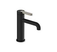 Mitigeur de lavabo Hewi AQ477 AQ1.12M1136086 sans bonde, finition peinture époxy noir mat profond, poignée couleur sable