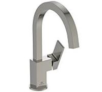 Mitigeur de lavabo Ideal Standard Extra BD505GN 90x221x307 mm, bec haut, sans bonde, coloris argent tempête