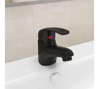 vidaXL Mitigeur de lavabo Noir – Corps & poignée alliage zinc – Cartouche céramique – 13x10 cm