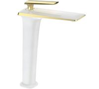 Mitigeur de lavabo Purus, haut, blanc/or (745810-25)