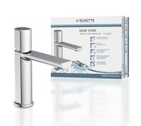 Mitigeur de lavabo SCHÜTTE NEW YORK, mitigeur de salle de bain avec bouchon escamotable en chrome