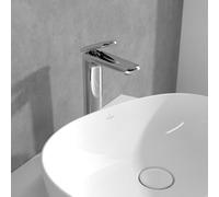Villeroy & Boch Mitigeur de lavabo Antao TVW11100500061 – 2 trous, bec haut, chrome, vidage push‑open