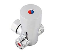 Mitigeur d'eau Chaude et Froide G1/2, Mitigeur Thermostatique avec Clapets Anti-retour Intégrés en Laiton pour Robinet Automatique à Usage Domestique ou Commercial