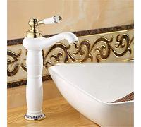 Mitigeur d'eau Froide en cuivre Antique Or Argent Blanc à Section Haute, Robinet de Cuisine, Robinet d'évier de Salle de Bain en céramique à Une Seule poignée, Une Seule poignée, Connexion,