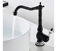 Mitigeur d'évier pour cuisine ou salle de bain, style vintage, noir