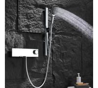 Mitigeur Douche Baignoire Cascade Chromé Robinetterie Mural Entraxe 150 avec Douchette Pour Salle Bain
