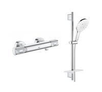 Mitigeur douche thermostatique GROHE Mural Precision Feel + Ensemble de douche Grohe Vitalio
