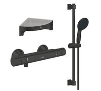 Mitigeur douche thermostatique GROHE Precision Start + Ensemble de douche avec barre 2 jets + Tablette de douche d'angle