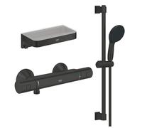 Mitigeur douche thermostatique Precision Start + Ensemblede douche avec barre 2 jets + Panier douche