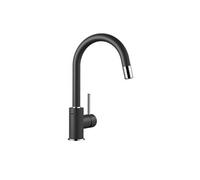 Blanco - Mitigeur MIDA-S Silgranit-Look avec bec orientable à 360° + Douchette extractible, Anthracite (521455)