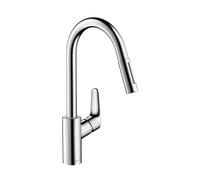 hansgrohe Focus robinet de cuisine 31815000 chromé , bec pivotant, douchette extensible