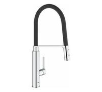 Mitigeur évier FEEL GROHE 31489000 - bec col de cygne - douchette 2 jets - noir