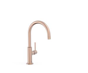 Mitigeur haut avec manette latérale pour lavabo Or Rose Mat 24K - TRES 26290402OPM