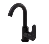 Mitigeur lavabo 180mm 5l/min bec tube avec vidage universel Quick-clac Rocket Cold Open - Noir Mat - STANDARD HIDRAULICA - 62077