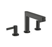hansgrohe Finoris robinetterie de lavabo 3 trous 110 avec vidage Push-Open, portée 169mm, 76033340, Couleur: Chrome noir brossé
