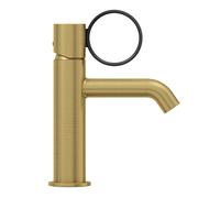 Mitigeur lavabo bas JACOB DELAFON Vivienne laiton brossé avec bague noire mate