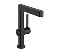 Mitigeur lavabo Hansgrohe Finoris 230 76060340 avec bec pivotant, bonde à ouverture par pression, finition chrome noir brossé