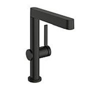 Mitigeur lavabo Hansgrohe Finoris 230 76060340 avec bec pivotant, bonde à ouverture par pression, finition chrome noir brossé