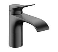 hansgrohe Vivenis, robinetterie de lavabo 80 CoolStart, avec garniture d'écoulement, saillie 133mm, 75014340, Couleur: Chrome noir brossé