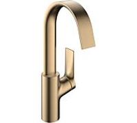Mitigeur lavabo Hansgrohe Vivenis 75030140 avec bec pivotant et bonde clic-clac, finition bronze brossé