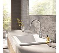 Mitigeur lavabo Herzbach DEEP iX taille L 18.020320. 2000 .09 poignée latérale sans drain en acier inoxydable