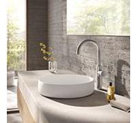 Mitigeur lavabo Herzbach DEEP iX taille XL 18.020310.3.09 poignée latérale avec bonde PUSH en acier inoxydable